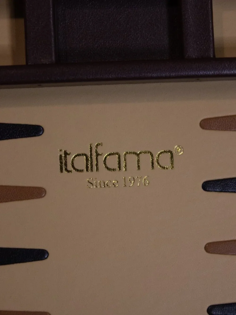 Italfama Backgammon Set – Leather Case – 14” Travel Size – Complete
